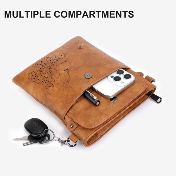 Versatile Women's Crossbody Bag in Vegan Leather—Adjustable & Organized Design - Picture 7 of 7